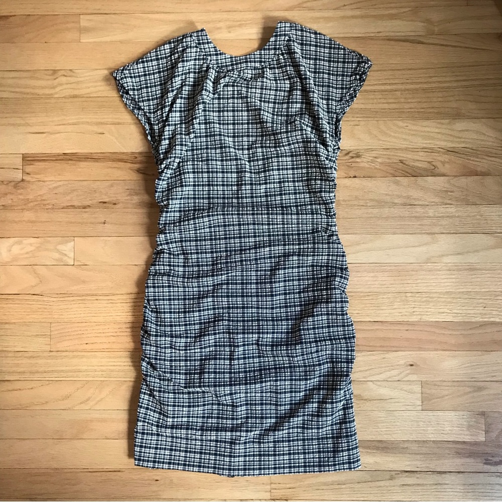 Ganni Plaid Seersucker Dress